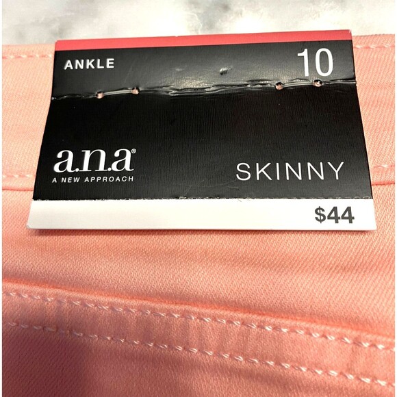 NWT A.n.a Skinny Womens  Size 10  Pink Cotton Stretch Mid Rise Pants - Picture 4 of 7